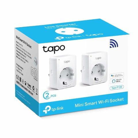 Έξυπνο Βύσμα TP-Link MINI SMART Tapo P100 2900W WiFi Λευκό (2 uds)