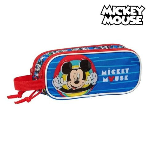 Κασετίνα Mickey Mouse Clubhouse M513 Διπλή Κόκκινο Μπλε (21 x 8 x 6 cm)