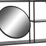 Ράφια DKD Home Decor S3011111 Καθρέφτης Μαύρο Μέταλλο (70 x 13 x 50 cm)