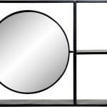 Ράφια DKD Home Decor S3011111 Καθρέφτης Μαύρο Μέταλλο (70 x 13 x 50 cm)