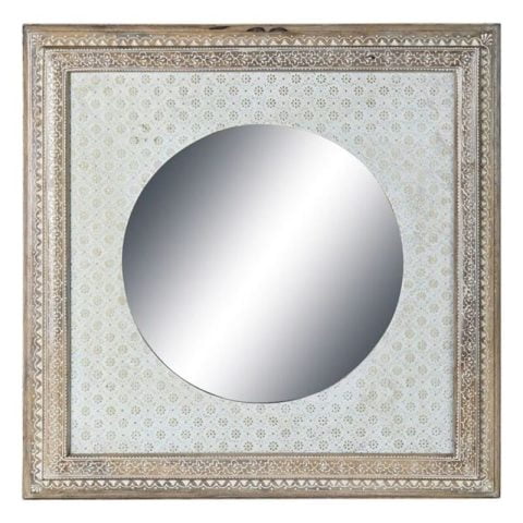 Τοίχο καθρέφτη DKD Home Decor Λευκό Ξύλο (74 x 4 x 74 cm)