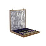 Σκάκι DKD Home Decor Λευκό Καφέ Μαύρο Ξύλο Πέτρα 30 x 30