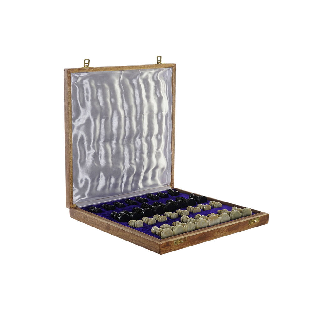 Σκάκι DKD Home Decor Λευκό Καφέ Μαύρο Ξύλο Πέτρα 30 x 30