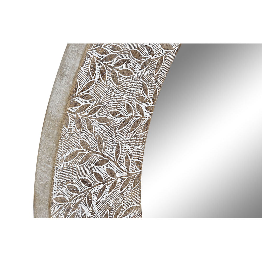 Τοίχο καθρέφτη DKD Home Decor Λευκό Κρυστάλλινο Mandala Ξύλο από Μάνγκο Ξύλο MDF (76 x 4 x 76 cm)