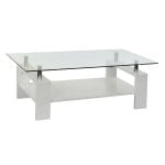 Βοηθητικό Τραπέζι DKD Home Decor Λευκό Ξύλο Μέταλλο Κρυστάλλινο Πλαστική ύλη 120 x 60 x 42 cm