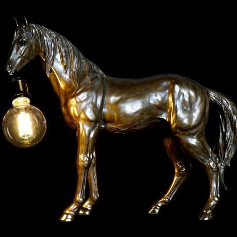 Επιτραπέζιο Φωτιστικό DKD Home Decor Ρητίνη 25W 220 V Χρυσό Άλογο (59.5 x 16.5 x 47 cm)