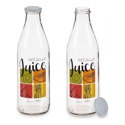 Μπουκάλι Juice Διαφανές Μέταλλο Γυαλί (1000 ml)