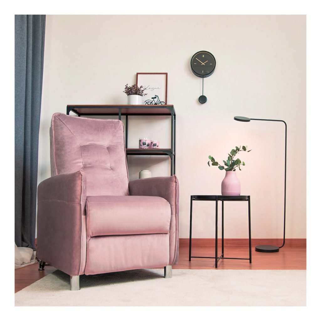Ανακλινόμενη πολυθρόνα Astan Hogar Χαλάρωση Εγχειρίδιο Ροζ Βελούδο