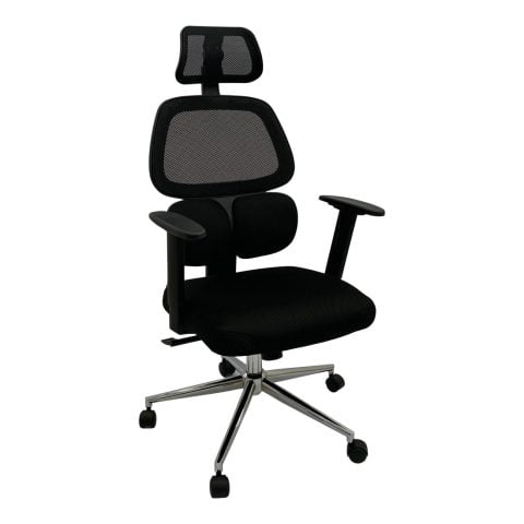 Καρέκλα γραφείου με κεφαλάρι Astan Hogar Μαύρο