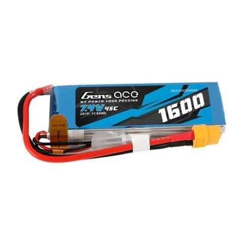 Akumulator GensAce LiPo 1600mAh 7.4V 45C 2S1P XT60