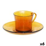 Κούπα με Πιατάκι Duralex Lys Κεχριμπάρι (18 cl) (Pack 6 uds)
