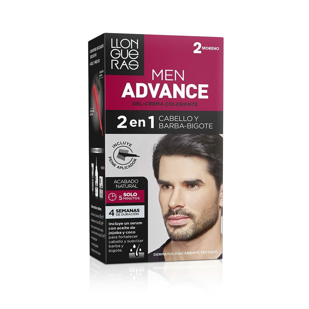 Κρέμα χρωματισμού Llongueras Men Advance 02 - Μαύρο Ημι-μόνιμη (4 pcs)