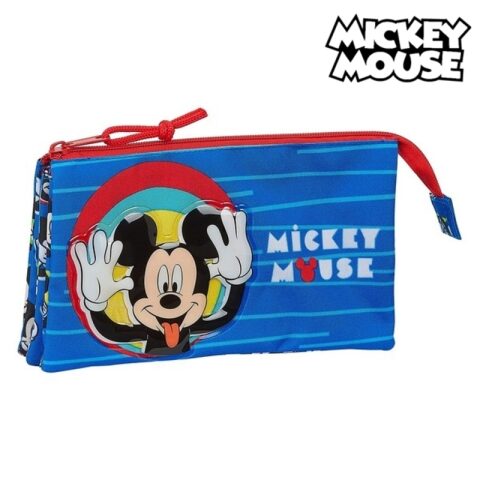 Τριπλή Κασετίνα Mickey Mouse Me Time Κόκκινο Μπλε