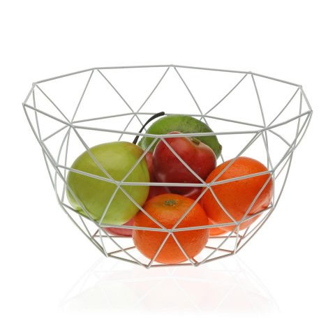 Μπολ για Φρούτα Versa Λευκό Χάλυβας Σίδερο (27 x 13 x 27 cm)