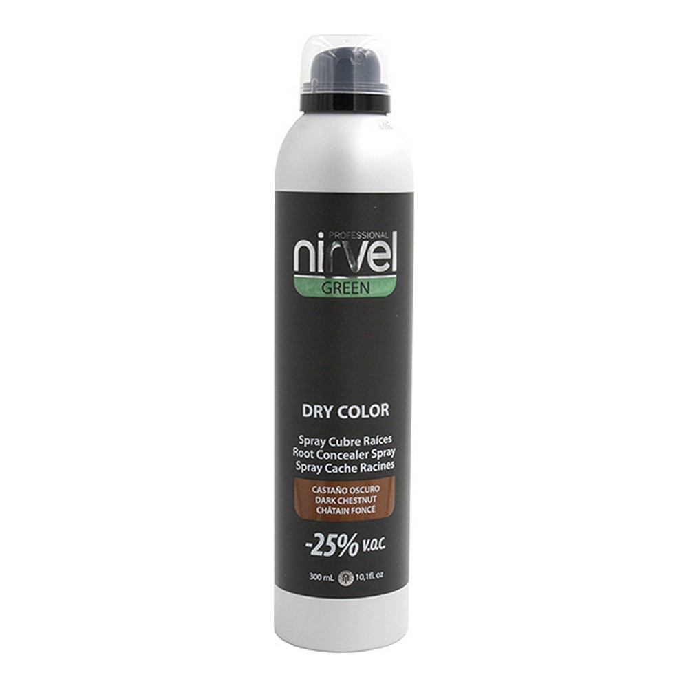 Σπρέι Καλύμματος Γρίζων Μαλλιών Green Dry Color Nirvel 8435054666384 Καστανό Σκούρο (300 ml)