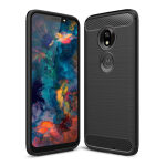 Carbon Case Flexible Cover TPU Case for Motorola Moto G7 Play black