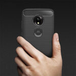 Carbon Case Flexible Cover TPU Case for Motorola Moto G7 Play black