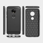 Carbon Case Flexible Cover TPU Case for Motorola Moto G7 Play black