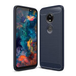 Carbon Case Flexible Cover TPU Case for Motorola Moto G7 Play blue