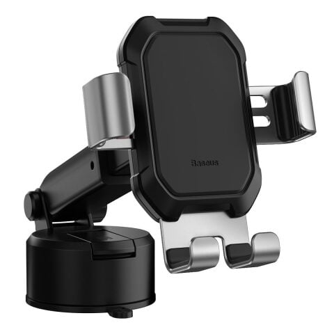 Gravity car mount for Baseus Tank phone with suction cup (silver)