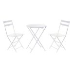 Σετ Τραπέζι με 2 Καρέκλες DKD Home Decor Λευκό 80 cm 60 x 60 x 70 cm (3 pcs)