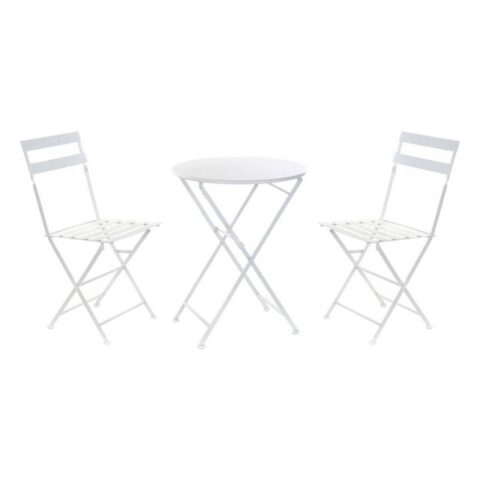 Σετ Τραπέζι με 2 Καρέκλες DKD Home Decor Λευκό 80 cm 60 x 60 x 70 cm (3 pcs)