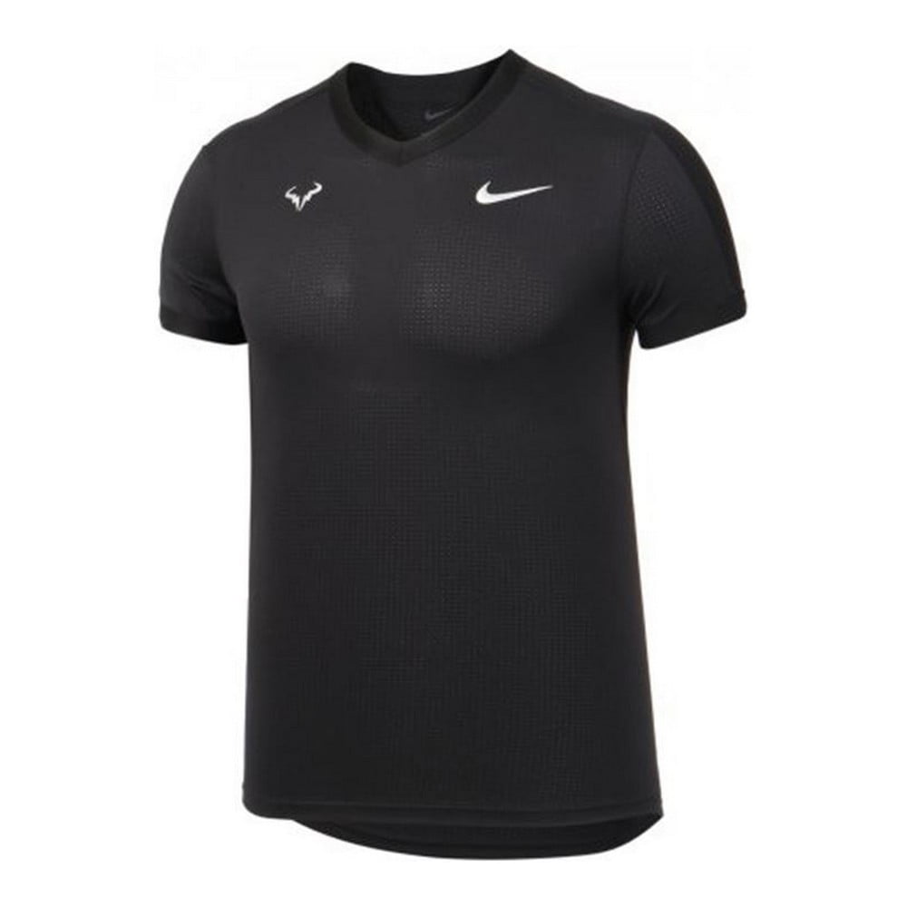 Ανδρική Μπλούζα με Κοντό Μανίκι Nike Court Dri-FIT ADV Rafa Μαύρο