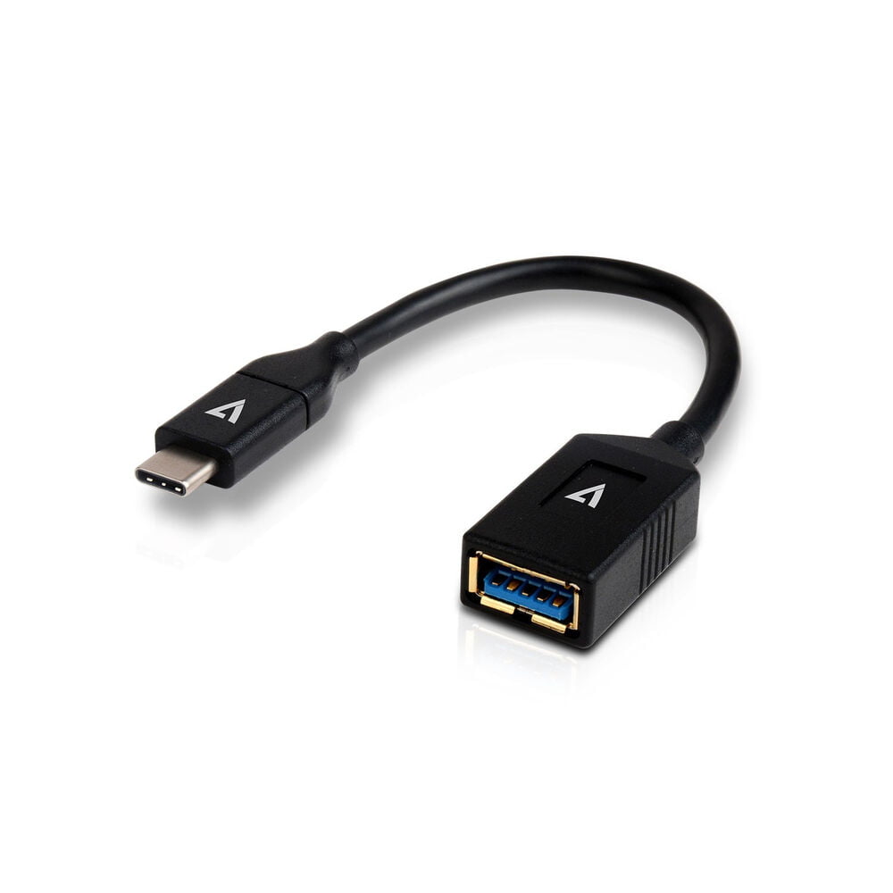 Καλώδιο USB A σε USB C V7 V7U3C-BLK-1E         Μαύρο