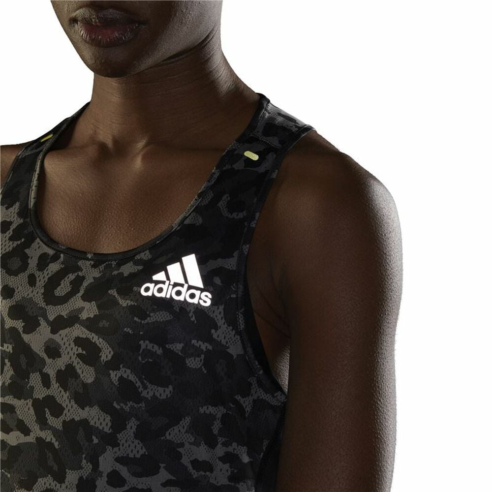 Αμάνικο Γυναικείο Mπλουζάκι Adidas Fast Graphic Ανοιχτό Γκρι