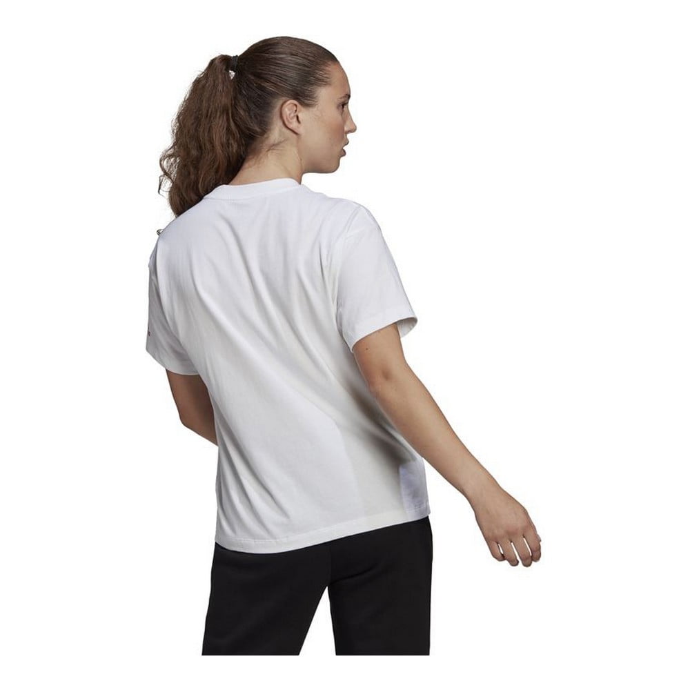 Γυναικεία Μπλούζα με Κοντό Μανίκι Adidas Giant Logo Λευκό