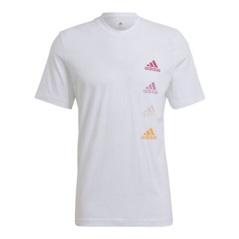 Ανδρική Μπλούζα με Κοντό Μανίκι Adidas Essentials Gradient Λευκό