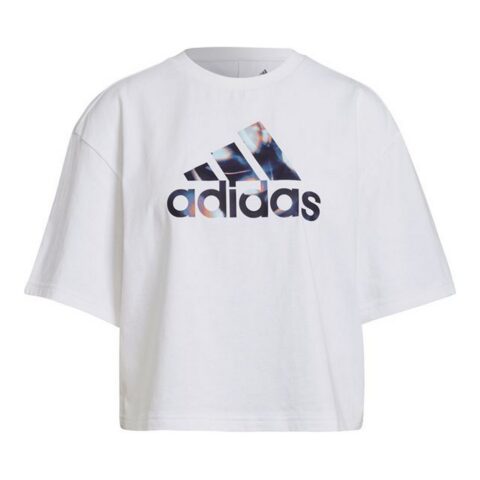 Γυναικεία Μπλούζα με Κοντό Μανίκι Adidas You For You Cropped Λευκό (2XS)