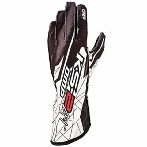 Karting Gloves OMP Λευκό Μαύρο/Λευκό M