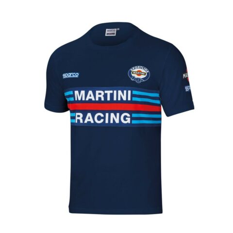 Μπλούζα με Κοντό Μανίκι Sparco MARTINI RACING Μέγεθος M Ναυτικό Μπλε
