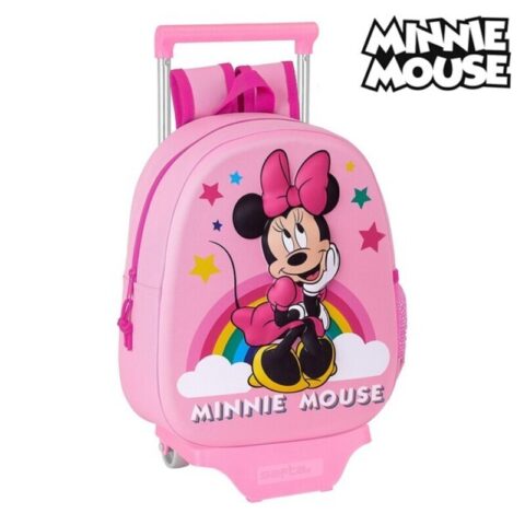Σχολική Τσάντα 3D με Ρόδες Minnie Mouse Ροζ