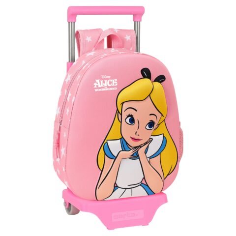 Σχολική Τσάντα 3D με Ρόδες Disney Alice in Wonderland Ροζ (28 x 10 x 67 cm)