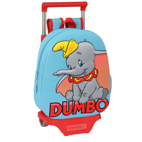Σχολική Τσάντα 3D με Ρόδες Disney Dumbo Κόκκινο Ανοιχτό Μπλε (28 x 10 x 67 cm)