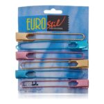 Κλιπ Mαλλιών Eurostil Μεταλλικό Xρώματα (6 uds)