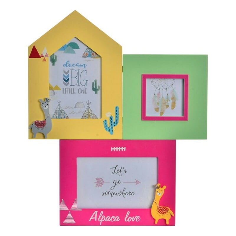 Κορνίζα DKD Home Decor Alpaca Love Φλόγα (30 x 1 x 37 cm)