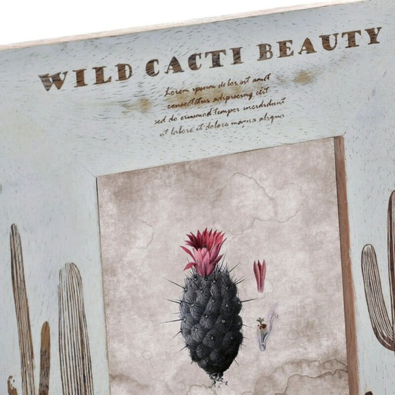 Κορνίζα DKD Home Decor Wild Cacti Beauty Ξύλο από Μάνγκο Boho (21 x 26 cm)