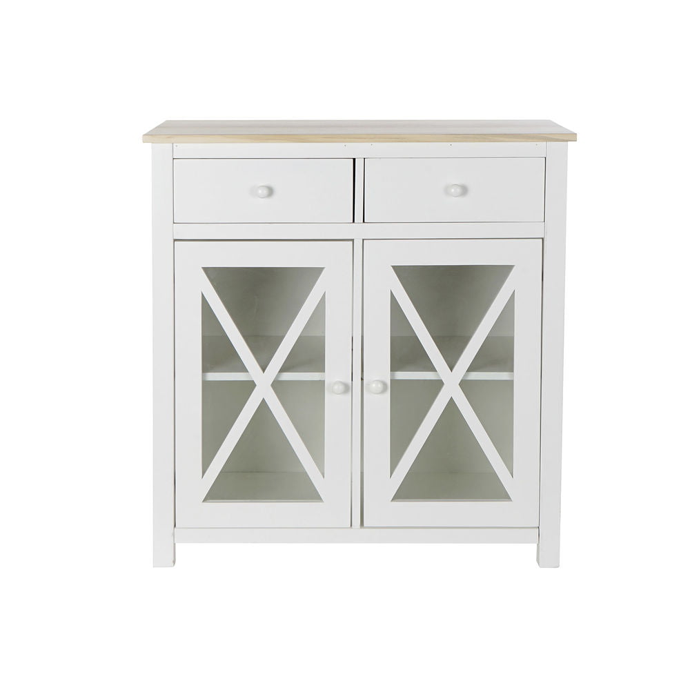 Σιφονιέρα DKD Home Decor S3022229 Λευκό Φυσικό Κρυστάλλινο Λεύκες Cottage 80 x 40 x 85 cm