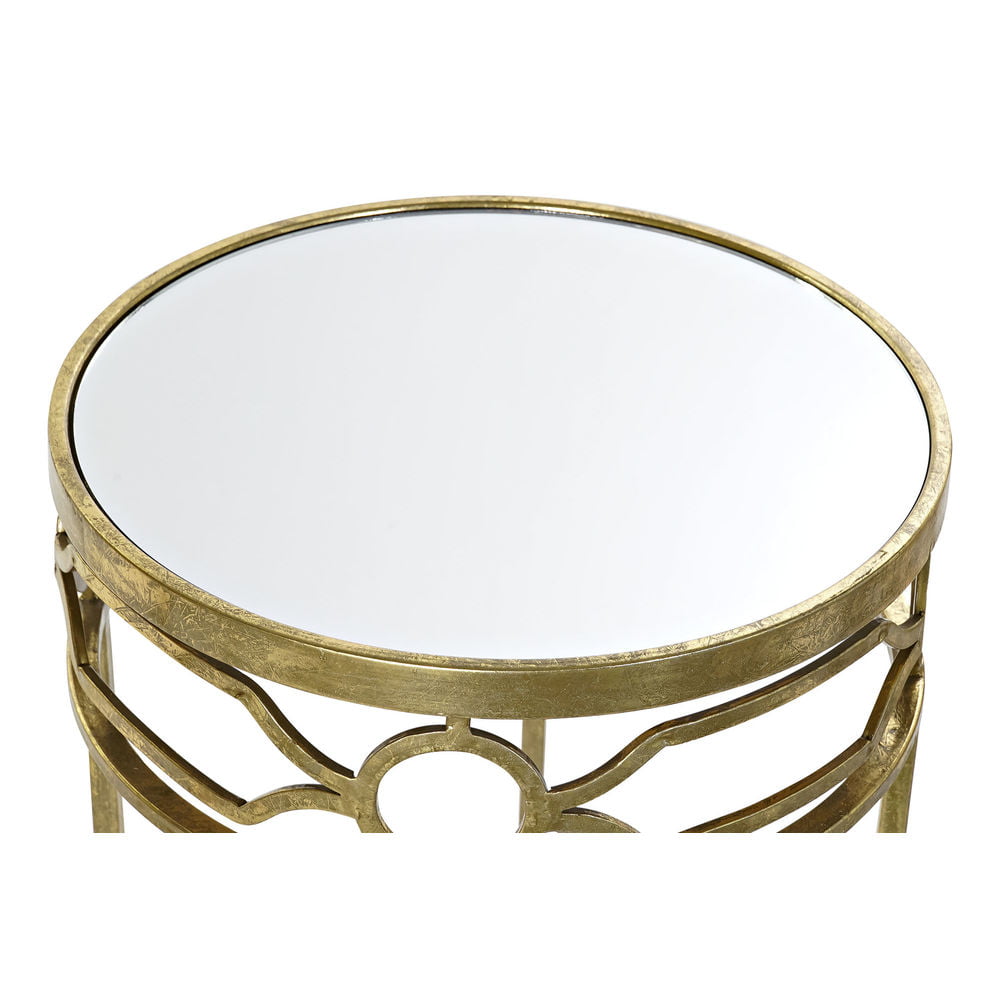 Σετ με 3 τραπέζια DKD Home Decor Καθρέφτης Χρυσό Μέταλλο (46 x 46 x 70 cm) (3 pcs)