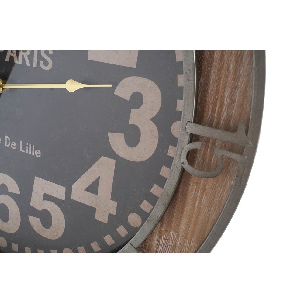 Ρολόι Τοίχου DKD Home Decor Κρυστάλλινο Μαύρο Καφέ Σίδερο Ξύλο MDF (60 x 7 x 72 cm)