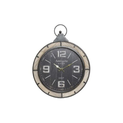 Ρολόι Τοίχου DKD Home Decor Μαύρο Σίδερο Ξύλο MDF (40 x 6 x 52 cm)