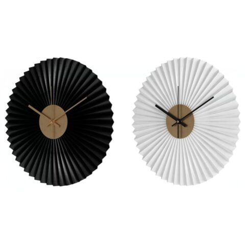 Ρολόι Τοίχου DKD Home Decor Μαύρο Λευκό Σίδερο (30 x 4 x 30 cm) (2 pcs)