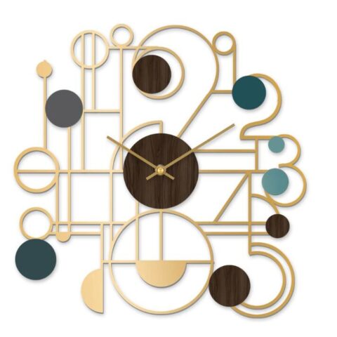 Ρολόι Τοίχου DKD Home Decor Χρυσό Σίδερο Ξύλο MDF (60 x 4.5 x 60 cm)