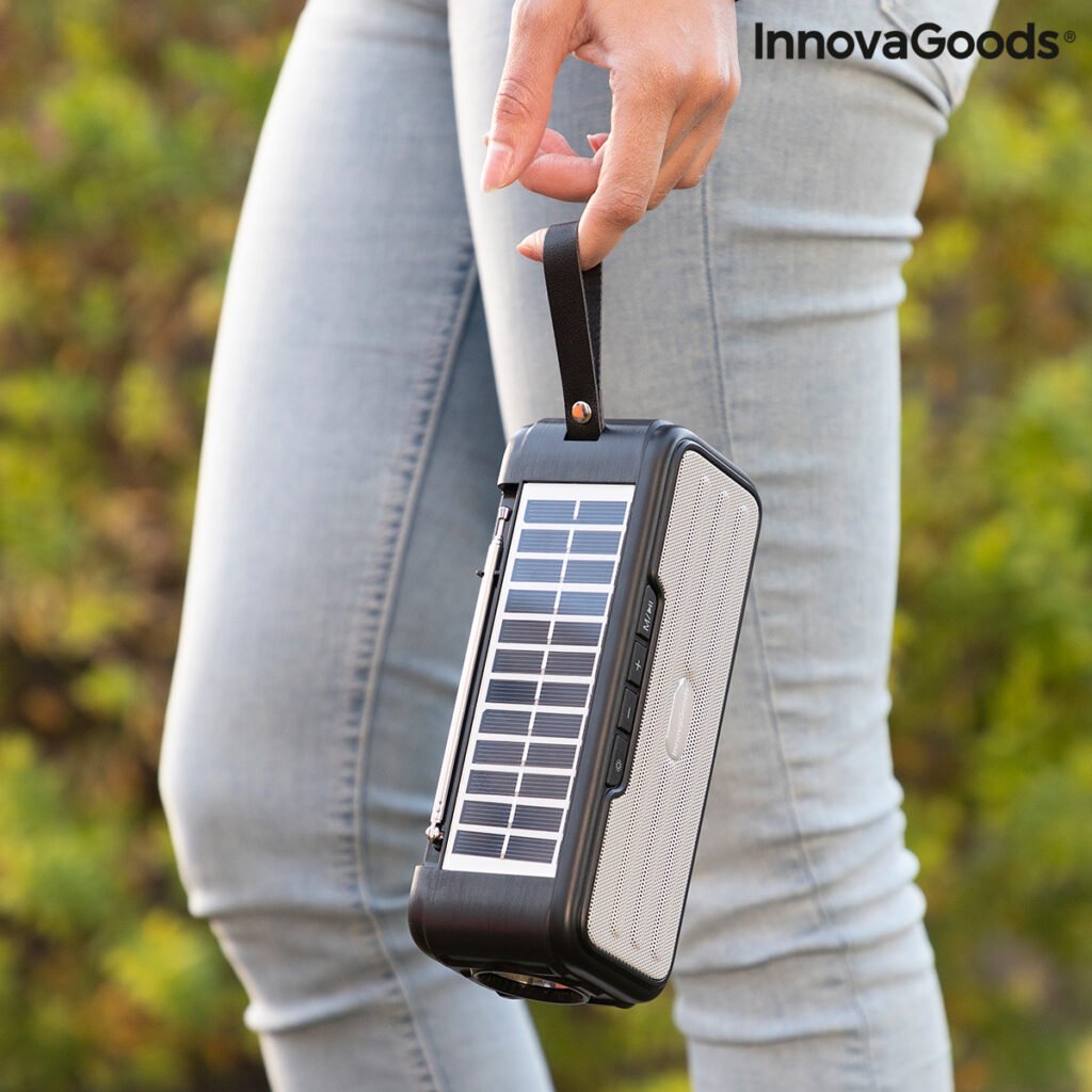 Ασύρματο Ηχείο με Ηλιακή Φόρτιση και Φακό LED Sunker InnovaGoods