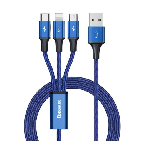 Baseus Rapid Series 3-in-1 cable USB-C For M+L+T  1.2m Blue