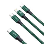 Baseus Rapid Series 3-in-1 cable USB-C For M+L+T 20W 1.5m (Green )