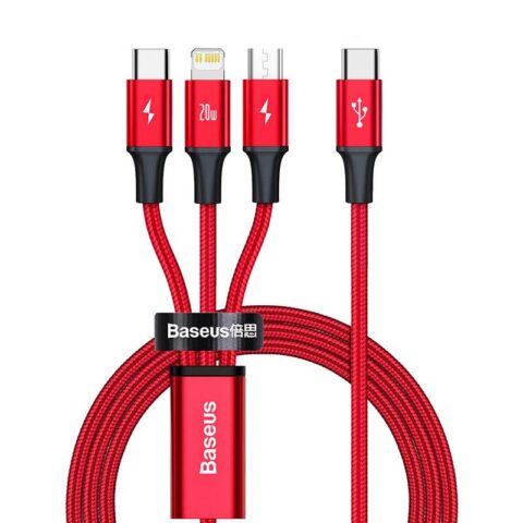 Baseus Rapid Series 3-in-1 cable USB-C For M+L+T 20W 1.5m (red)